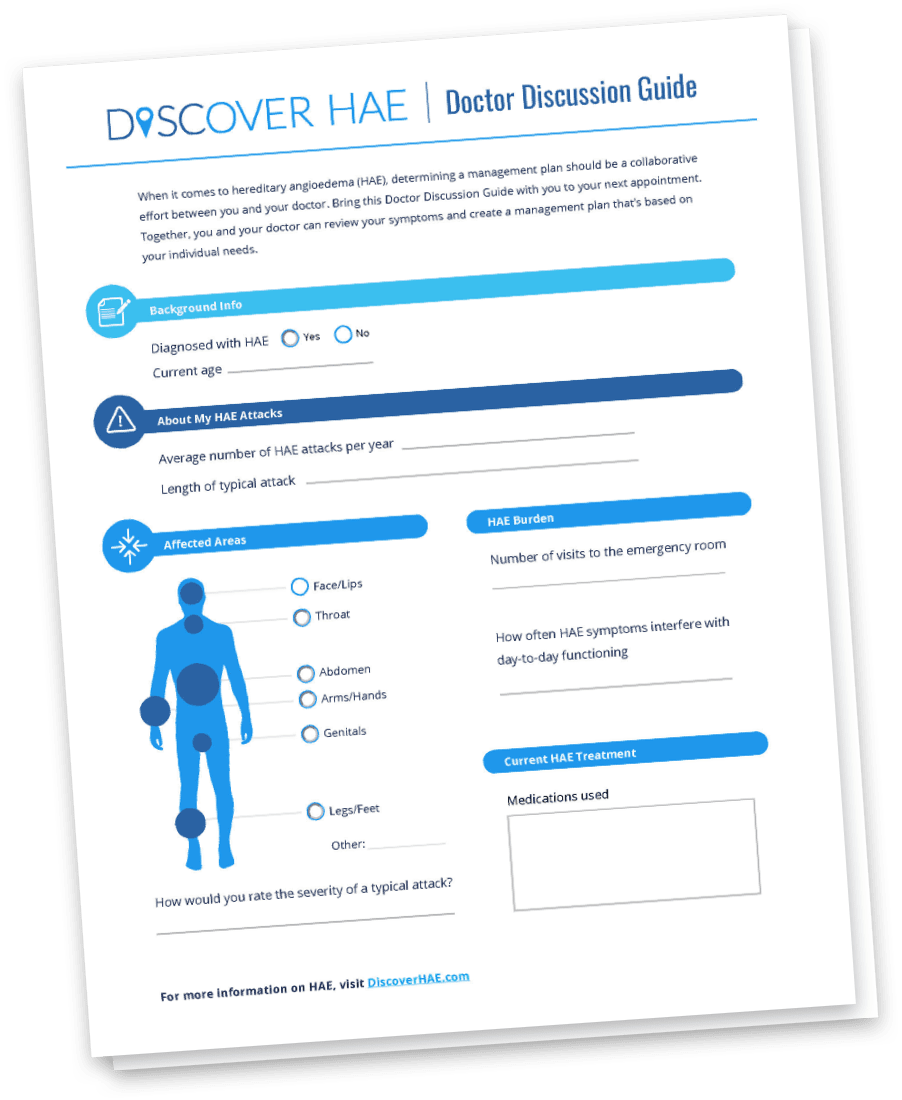 DiscoverHAE doctor discussion guide.