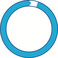 Circle showing 96% of patients experience prodromal HAE symptoms.